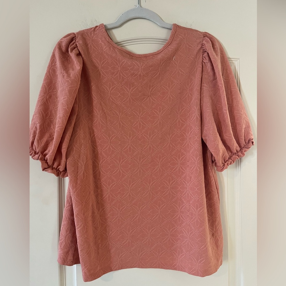 Lauren Conrad Light Pumpkin Women's Puff Sleeve Blouse Size Large - Picture 3 of 13